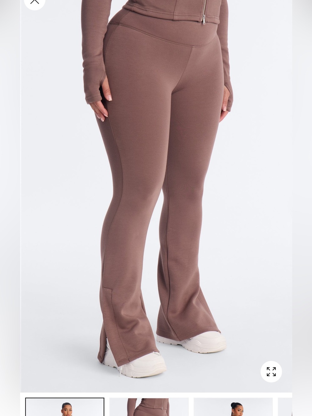 Fashion Nova Straight Leg Flared Pants in Mocha Brown